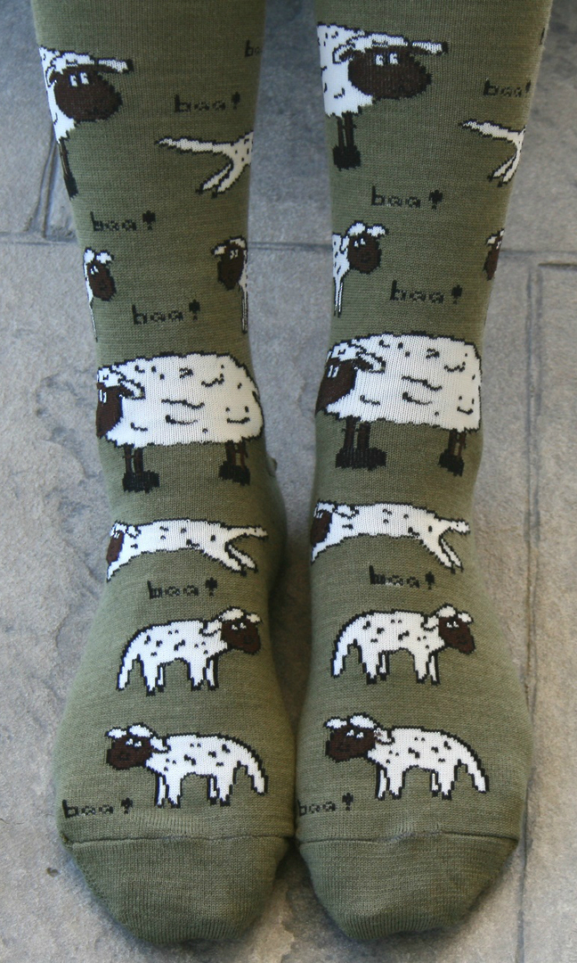 Farm Animal Merino Socks - cows & sheep image 0